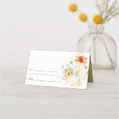 Carte De Placement Elégant Fleur sauvage Citrouille aquarelle Mariag (Dos)