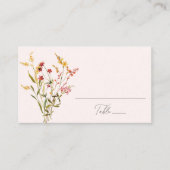Carte De Placement Élégant Fleur sauvage d'été Mariage Blush (Devant)