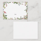 Carte De Placement Elégant Fleur sauvage d'hiver Berry Mariage Escort (Devant / Derrière)