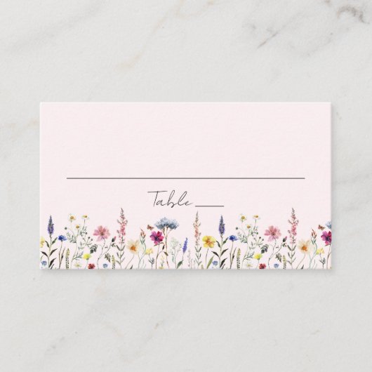 Carte De Placement Élégant Fleur sauvage Meadow Blush Pink Mariage (Devant)