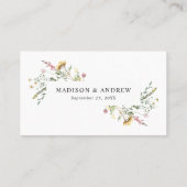 Carte De Placement Élégant Fleur sauvage Meadow Mariage (Dos)