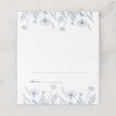 Carte De Placement Élégant Fleur sauvage Périwinkle Mariage (Extérieur déplié)