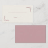 Carte De Placement Élégant floral beige (Devant / Derrière)