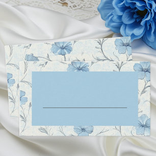 Carte De Placement Elégant Floral Bleu Pays Jardin Mariage Escort