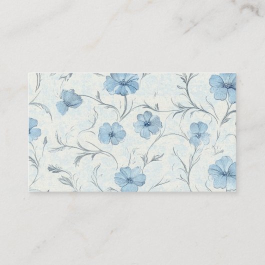 Carte De Placement Elégant Floral Dusty Bleu Pays Jardin Mariage (Dos)