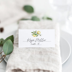 Carte De Placement Élégant Floral Lemon