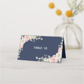 Carte De Placement Elegant Floral Place Card and Table Number Tent (Devant)