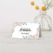 Carte De Placement Elegant Floral Place Card and Table Number Tent (Dos)