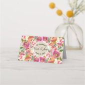 Carte De Placement Elégant Floral Rustic Chic Kraft Table Siège (Devant)