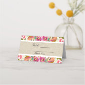 Carte De Placement Élégant Floral Rustique Chic Kraft Table Assise (Dos)