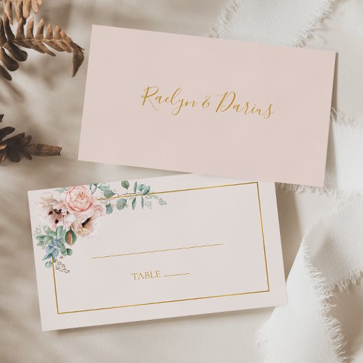 Carte De Placement Élégant flou | Pastel Flat Mariage