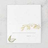 Carte De Placement Élégant Foliage Or Sage Simple (Extérieur déplié)
