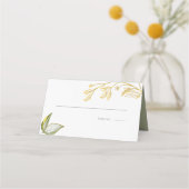 Carte De Placement Élégant Foliage Or Sage Simple (Devant)