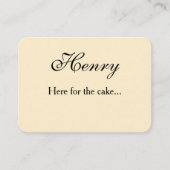 Carte De Placement Elegant Funny "Here for the Cake" Wedding (Devant)