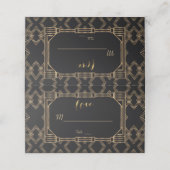 Carte De Placement Elégant Gold Black Great Gatsby 1920 Mariage (Extérieur déplié)