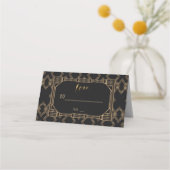 Carte De Placement Elégant Gold Black Great Gatsby 1920 Mariage (Dos)