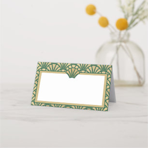 Carte De Placement Elégant Gold Green Art Deco Mariage Event
