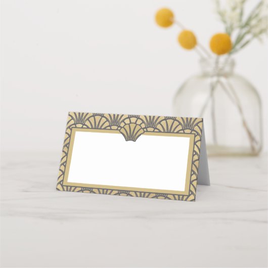 Carte De Placement Elegant Gold Grey Art Déco Mariage événement (Devant)