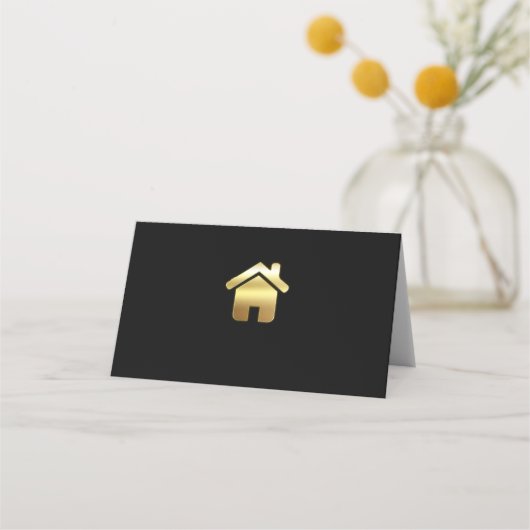 Carte De Placement Elegant Gold House Symbole Real Estate Design (Devant)