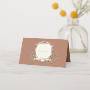 Carte De Placement Elégant Gold Metallic en Terracotta Vintage Weddin