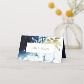 CARTE DE PLACEMENT ELÉGANT GOLD NAVY SOUS L'EAU MARIAGE POISSON DE ME (Dos)