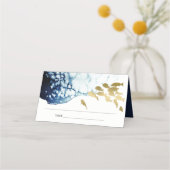 CARTE DE PLACEMENT ELÉGANT GOLD NAVY SOUS L'EAU MARIAGE POISSON DE ME (Devant)