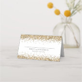 Carte De Placement Elegant Gold Parties scintillant Noms Date Mariage (Devant)