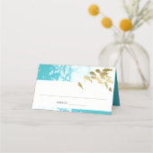 Carte De Placement Elégant Gold Turquoise Poisson sous-marin N'import (Dos)