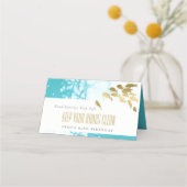 Carte De Placement Elégant Gold Turquoise Poisson sous-marin N'import (Devant)