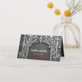 Carte De Placement Elegant Gothic Wedding Rose Frame (Dos)