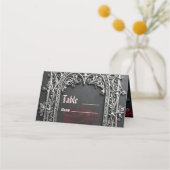 Carte De Placement Elegant Gothic Wedding Rose Frame (Devant)