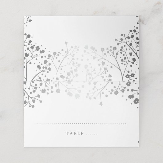 Carte De Placement Élégant haleine pour bébé en argent (Extérieur déplié)