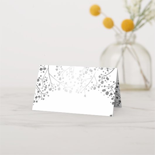 Carte De Placement Élégant haleine pour bébé en argent (Dos)