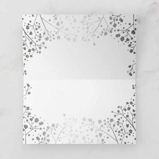 Carte De Placement Élégant haleine pour bébé en argent (Intérieur déplié)