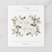 Carte De Placement Elégant Ivoire Magnolia Verdure Mariage Nom d'hôte (Extérieur déplié)