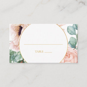 Carte De Placement Elégant Jardin Floral Blush   Mariage plat