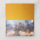 Carte De Placement Élégant Jaune Textile Mariage Photo (Intérieur déplié)