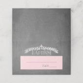 Carte De Placement Elégant Laurels rose | Baptême (Extérieur déplié)