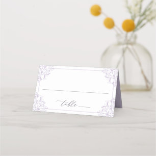 Carte De Placement Élégant Lavande violet Mariage Vintage classique