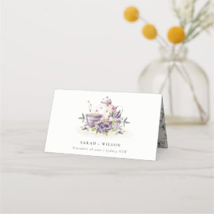 Carte De Placement Élégant Lilac Purple floral Mariage de la Coupe de