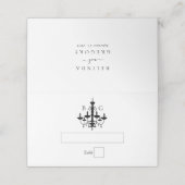 Carte De Placement Élégant lustre noir blanc Mariage (Extérieur déplié)