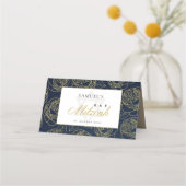 CARTE DE PLACEMENT ÉLÉGANT LUX NAVY OR ROSE FLORAL BAR BAT MITZVAH (Dos)
