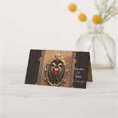 Carte De Placement Élégant luxueux emblème du coeur. (Dos)