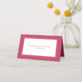 Carte De Placement Élégant Magenta Rouge Mariage invité Numéro de tab (Dos)