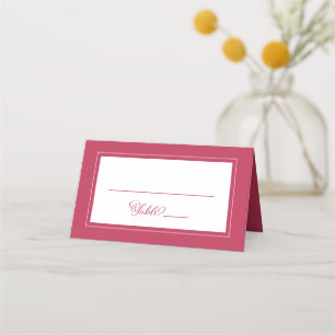 Carte De Placement Élégant Magenta Rouge Mariage invité Numéro de tab
