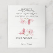 Carte De Placement Élégant Magnolias rose Mariage floral (Extérieur déplié)