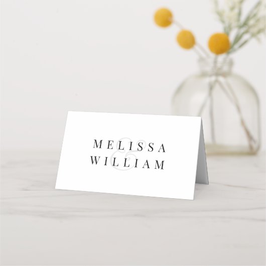 Carte De Placement Élégant Mariage blanc (Dos)