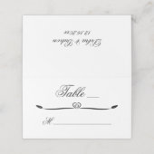 Carte De Placement Élégant Mariage blanc et noir (Extérieur déplié)