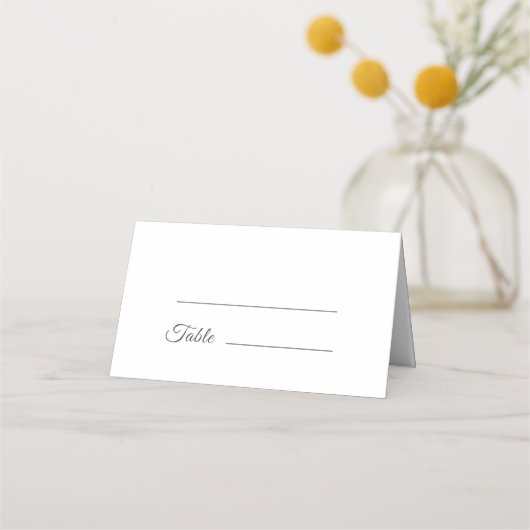 Carte De Placement Élégant Mariage blanc plié (Devant)
