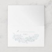 Carte De Placement Elégant Mariage bleu Dusty (Extérieur déplié)